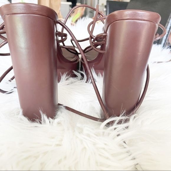 PUBLIC DESIRE | Y2K Chunky Strappy Platform Heels Sandals  Color Brown size 9 - Picture 6 of 12